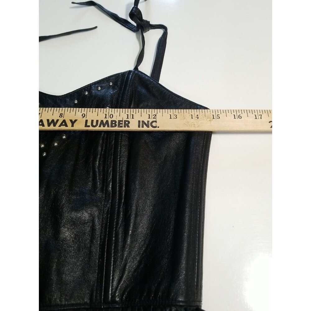 Bikers Choice Vtg  Fringe Crop Top S Black Festival Boho Biker - Picture 8 of 10